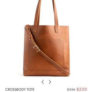 Portland Leather Crossbody tote In Honey